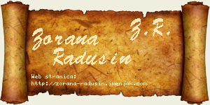 Zorana Radusin vizit kartica